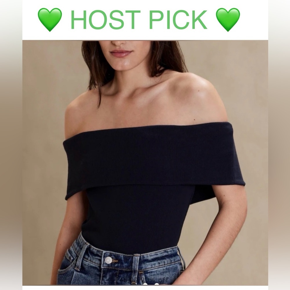 Banana Republic Off-Shoulder Dark Blue Sweater